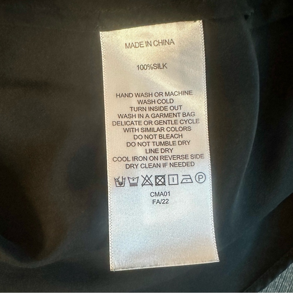 Quince Mulberry Washable Silk Classic Black Midi Skirt S - Picture 7 of 7